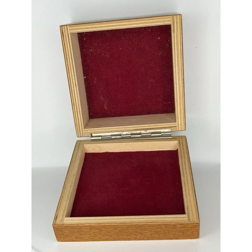 Vintage 1980 Moscow Olympics Hand Painted Wooden Box Soviet Memorabilia